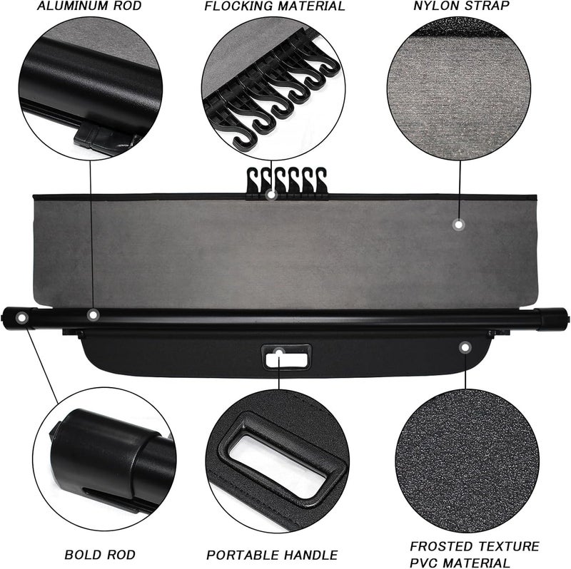Sze Cargo Cover for Jeep Cherokee 2019-2023 Retractable Trunk Security Cover Luggage Security Shield Shade for Jeep Cherokee Accessories Waterproof-New Upgrade - Image 2